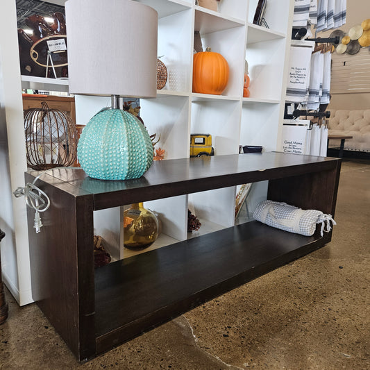 Solid Wood Open Storage Bench