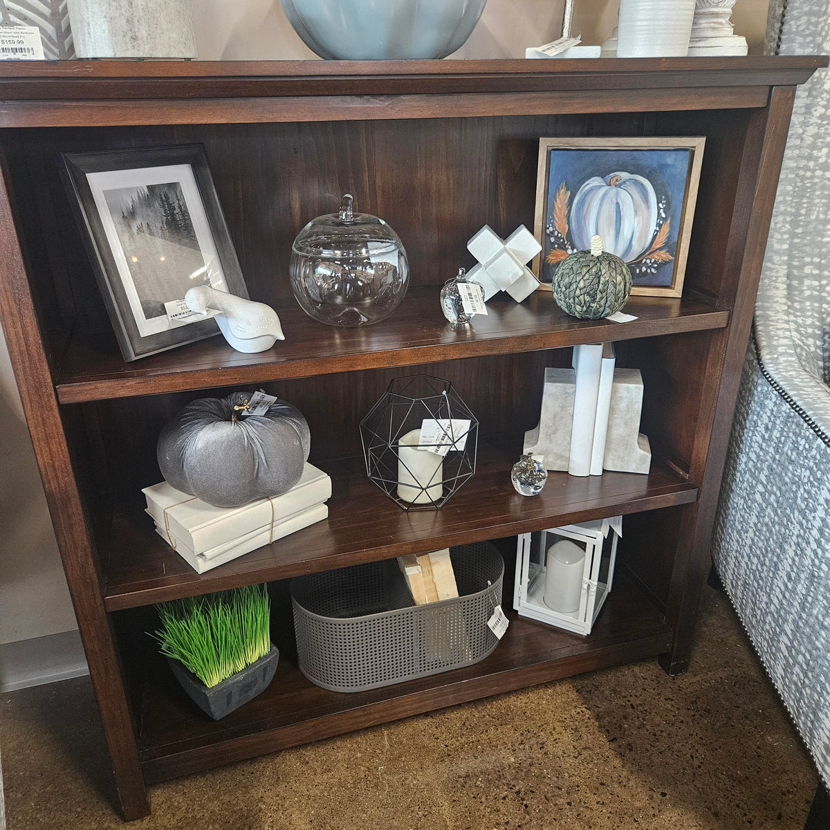 Dark Brown Wood Tone Bookcase