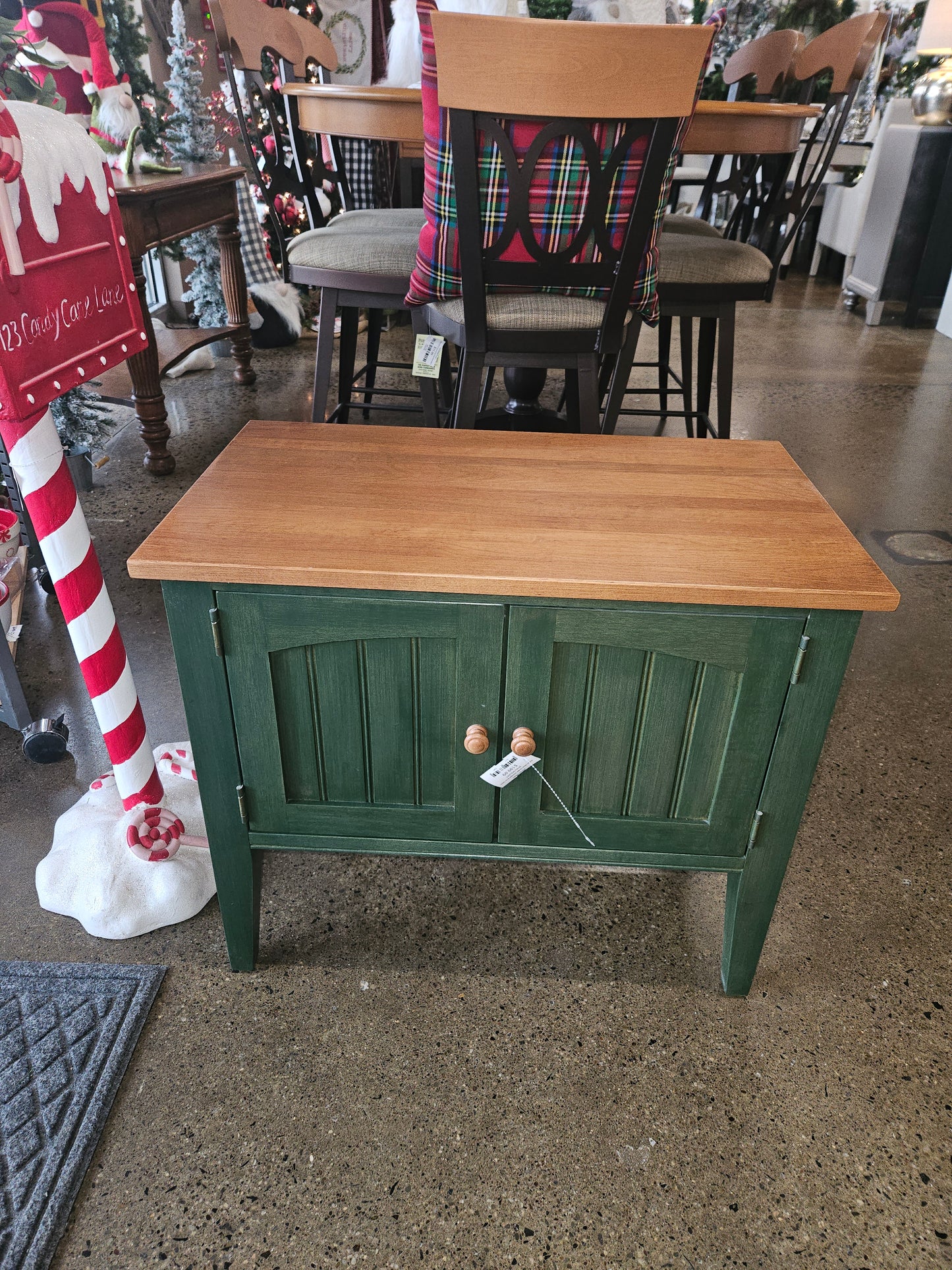 Ethan Allen Green Wooden End Table