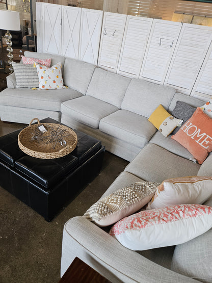 Grey tweed sectional