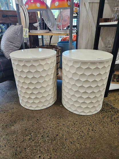 Cream Metal Accent Indoor/Outdoor Table