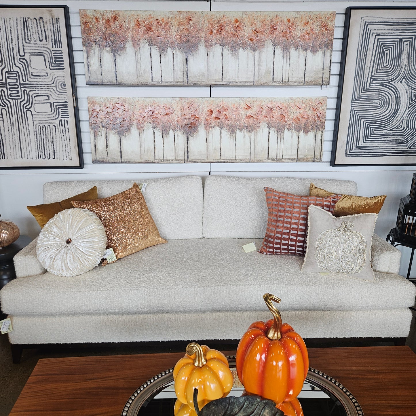 Highland House cream boucle sofa
