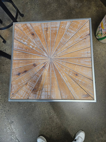 Metal and Wood Tall Side Table