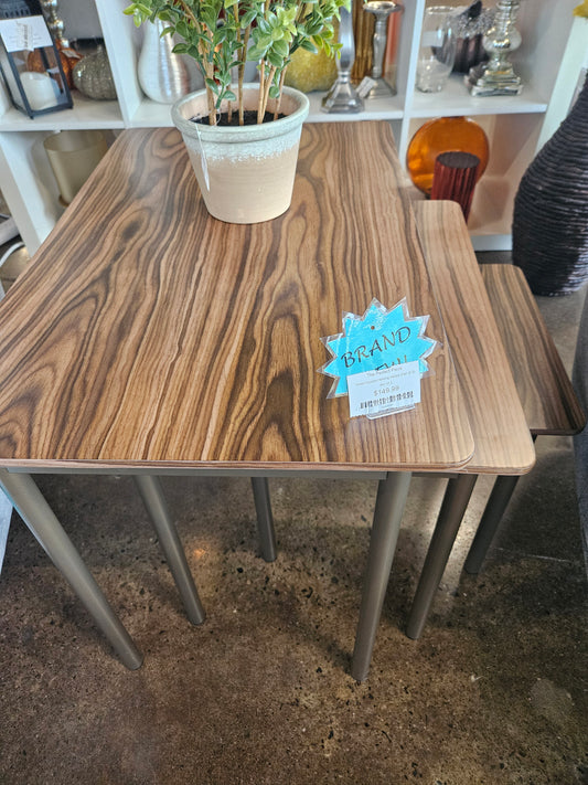 Wood topped nesting tables (Set of 3)