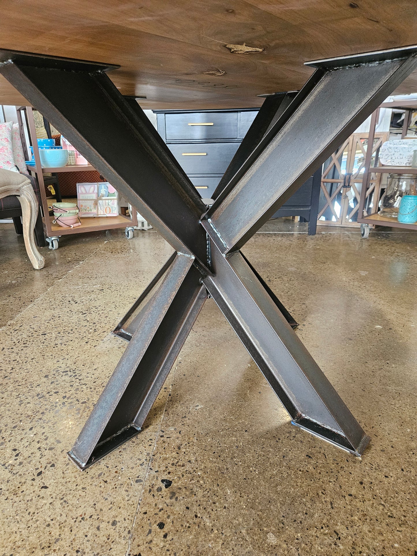 Shiloh Round Dining Table with Light Wood Top