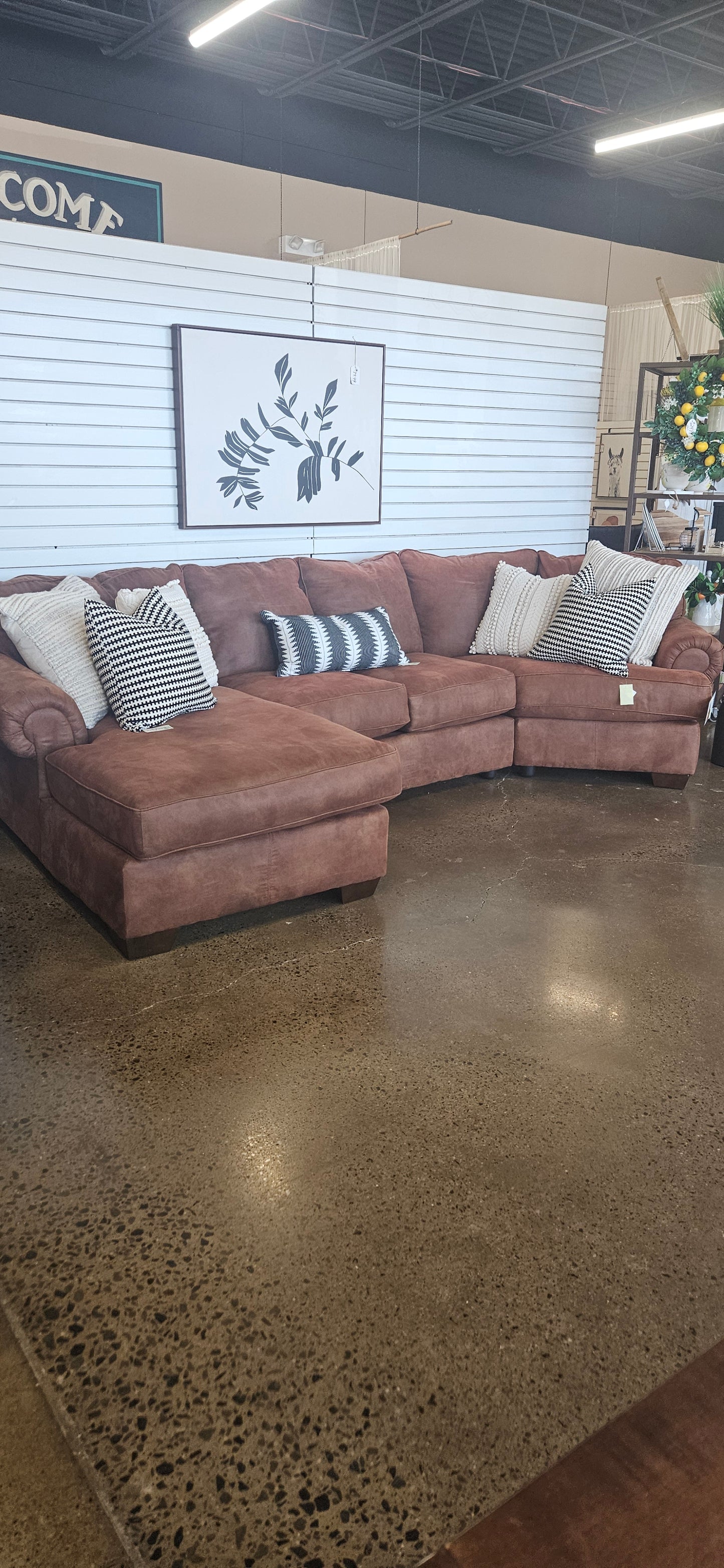 Ashley chestnut brown sectional