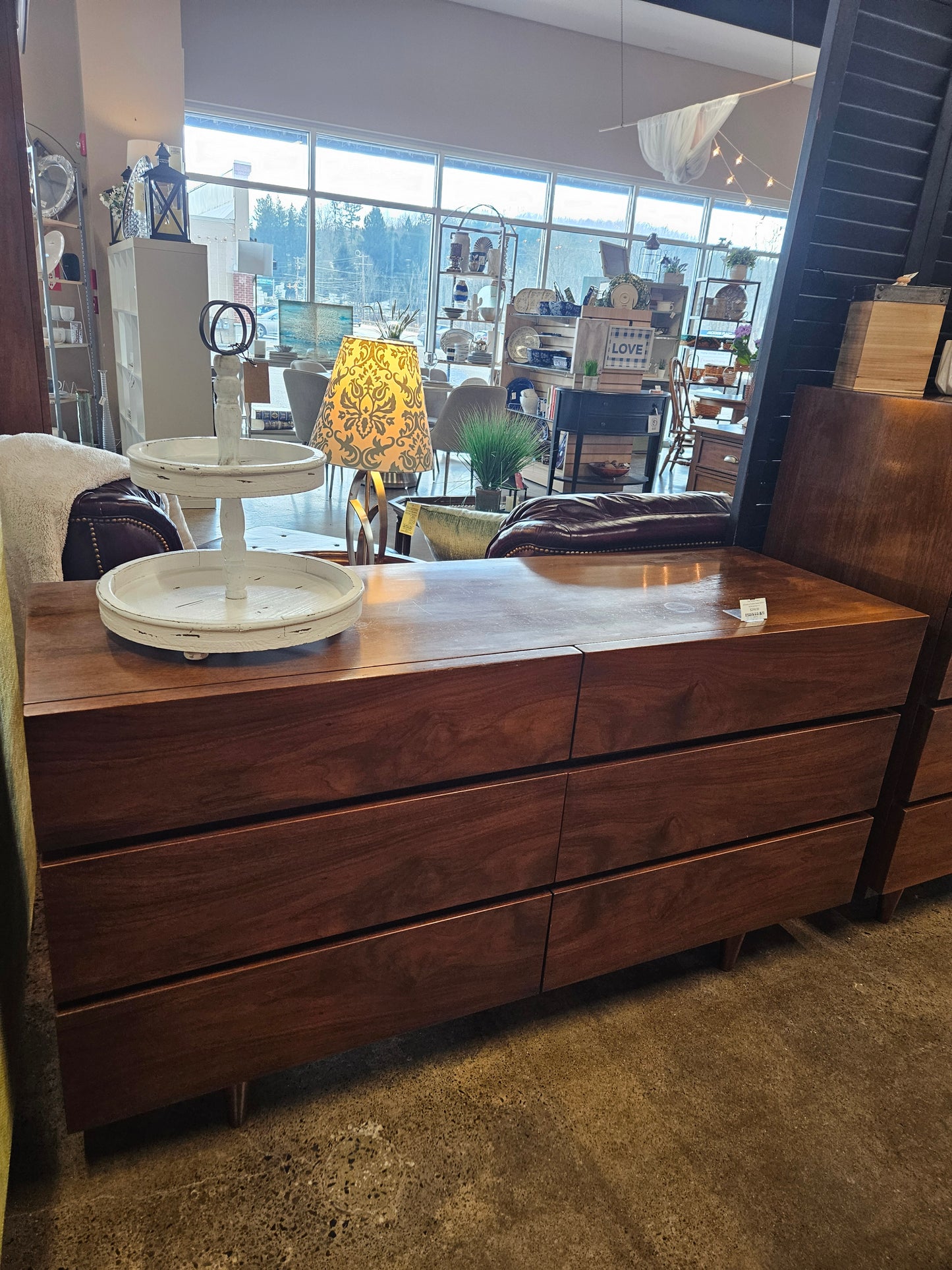 Mid century 6 drawer dresser flat front