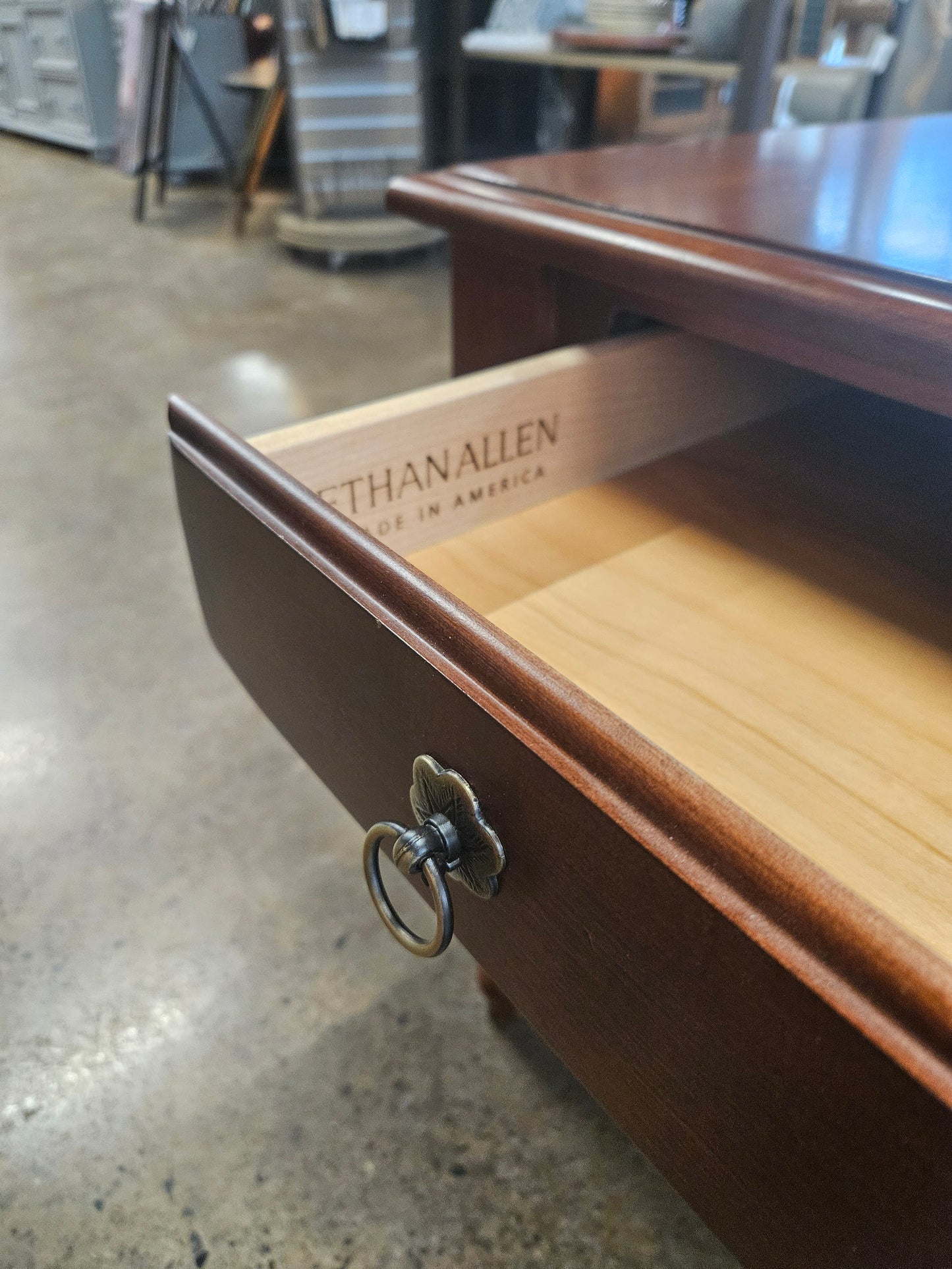 Ethan Allen dark wood end tables (setof2)