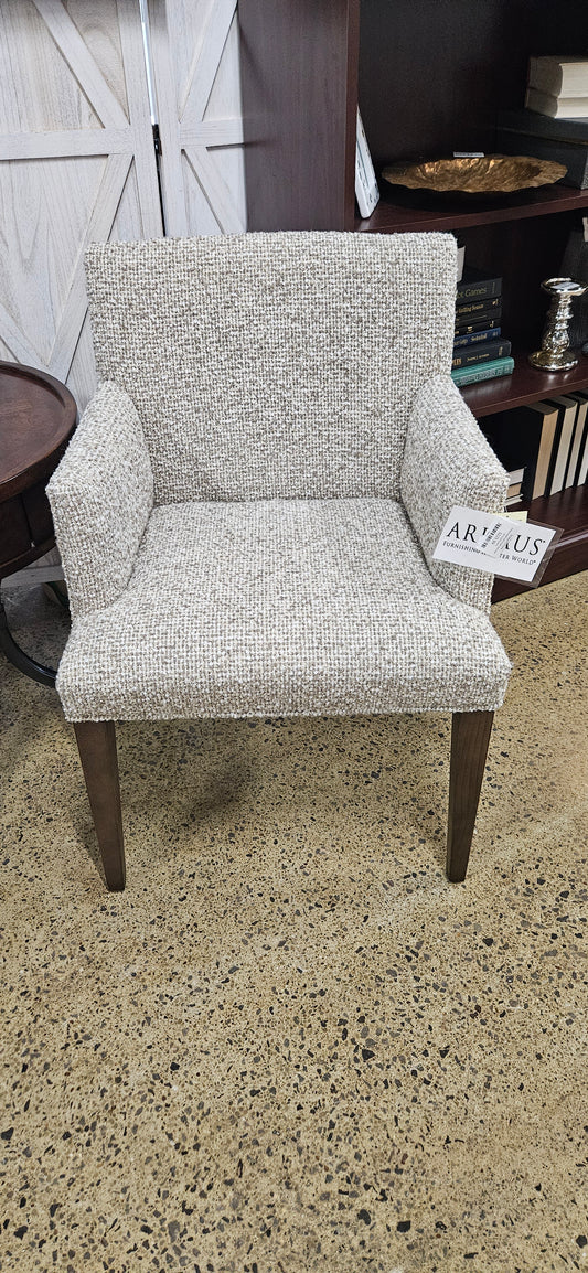 Arhaus cream and brown side chair