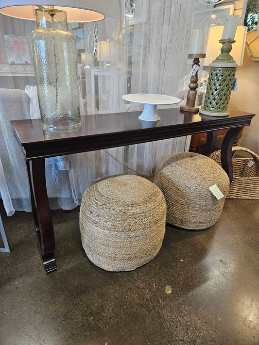 Dark Console Table W/Curved Legs