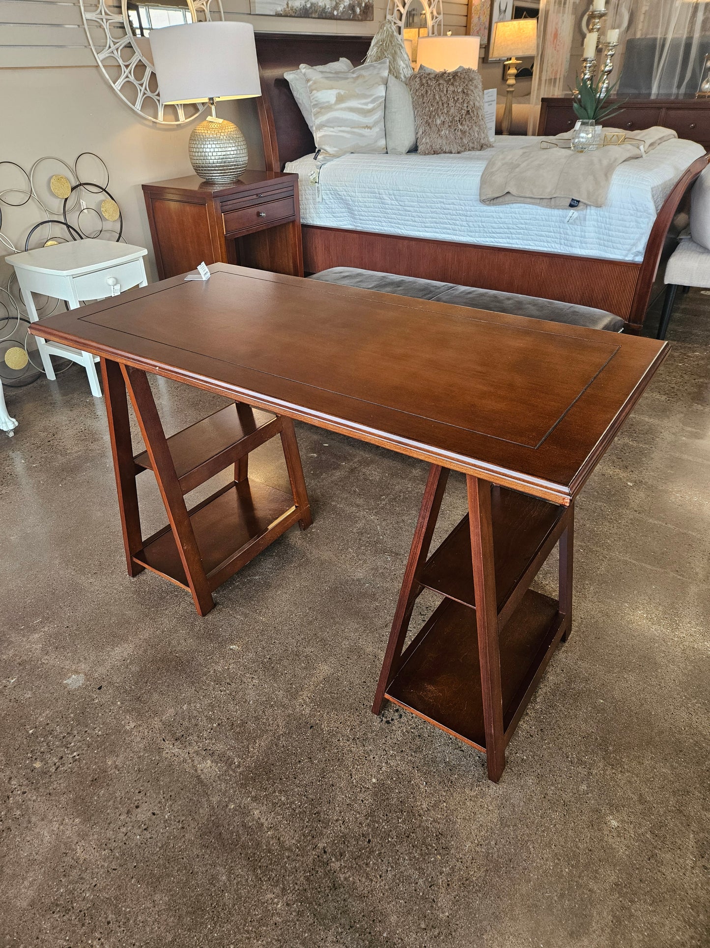 Dark wood writing desk