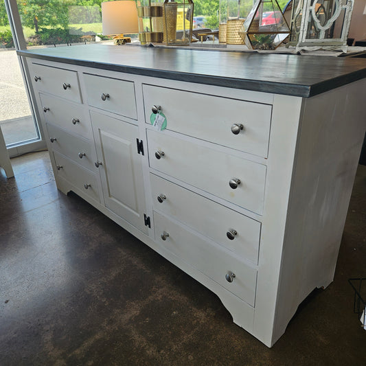 12 drawer painted dresser with dry sink nightstand