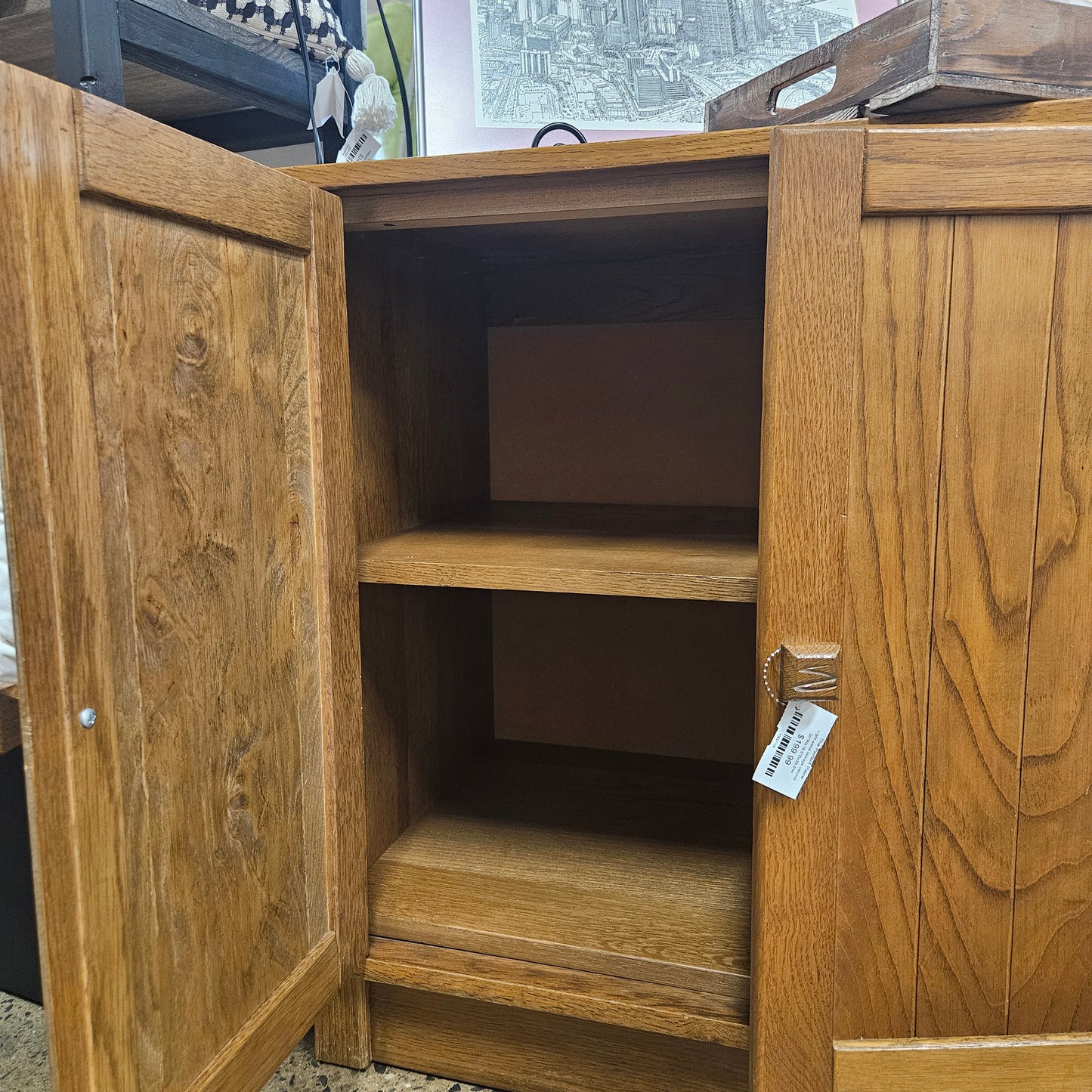 Light wood storage cabinet