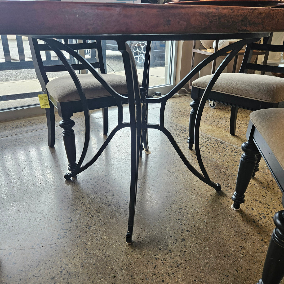 Arhaus Copper Table w/Black Iron Base