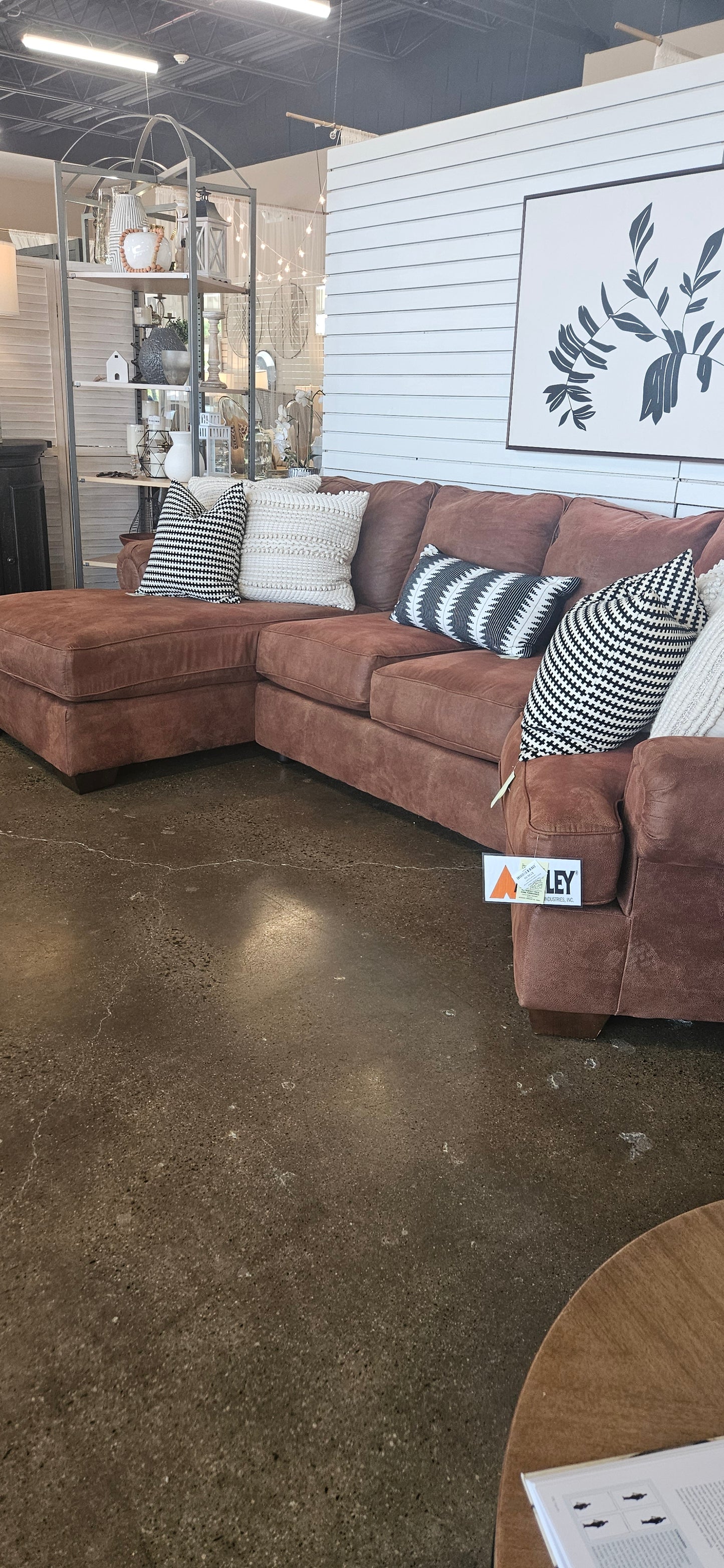Ashley chestnut brown sectional