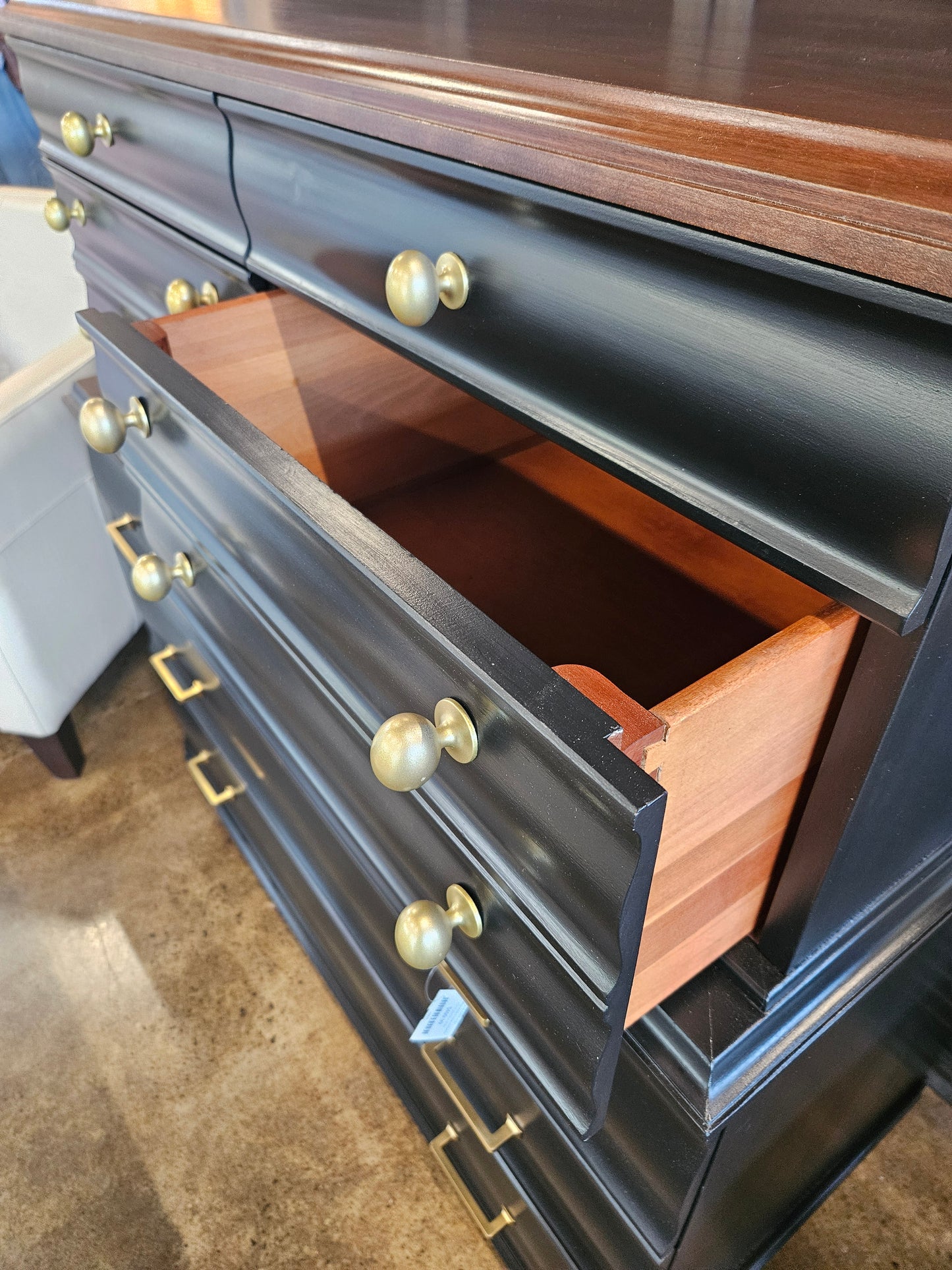 Refinished chest in black w/Wheels