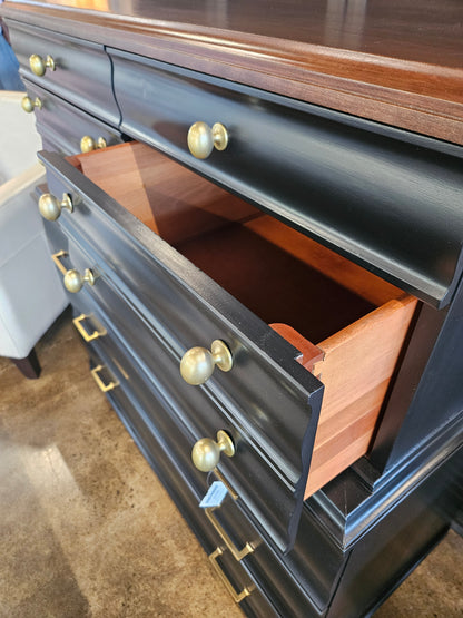 Refinished chest in black w/Wheels
