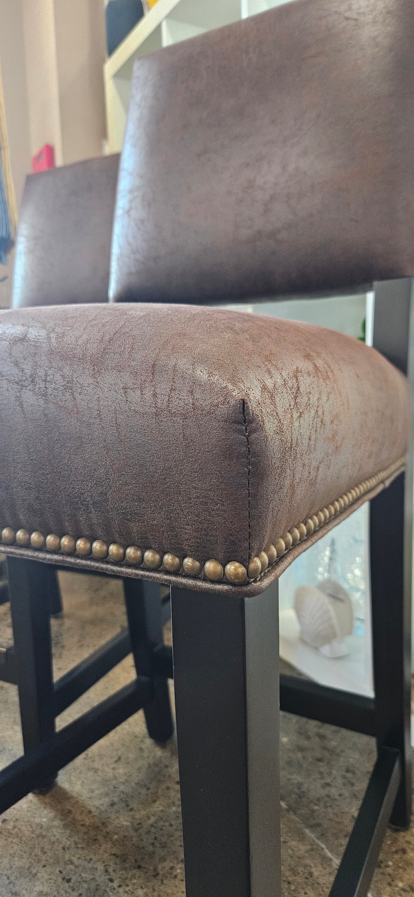 Arhaus Faux Leather Counter Stool (Setof2)