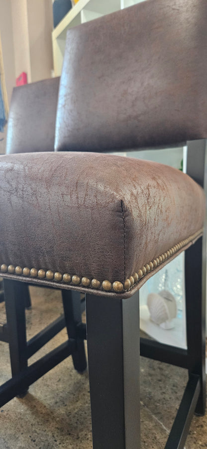 Arhaus Faux Leather Counter Stool (Setof2)