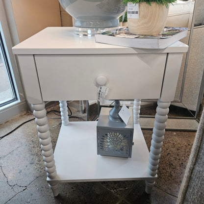 Flexsteel white spindle accent table w/ drawer