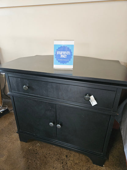 Black TV/Media Stand with swivel top