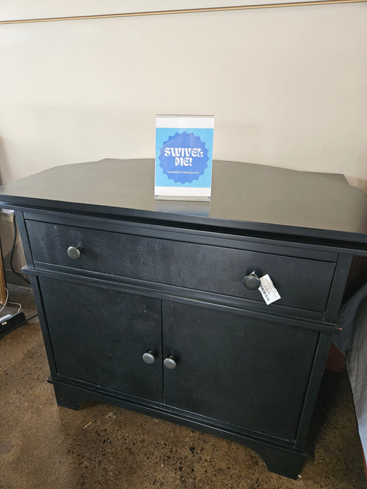 Black TV/Media Stand with swivel top