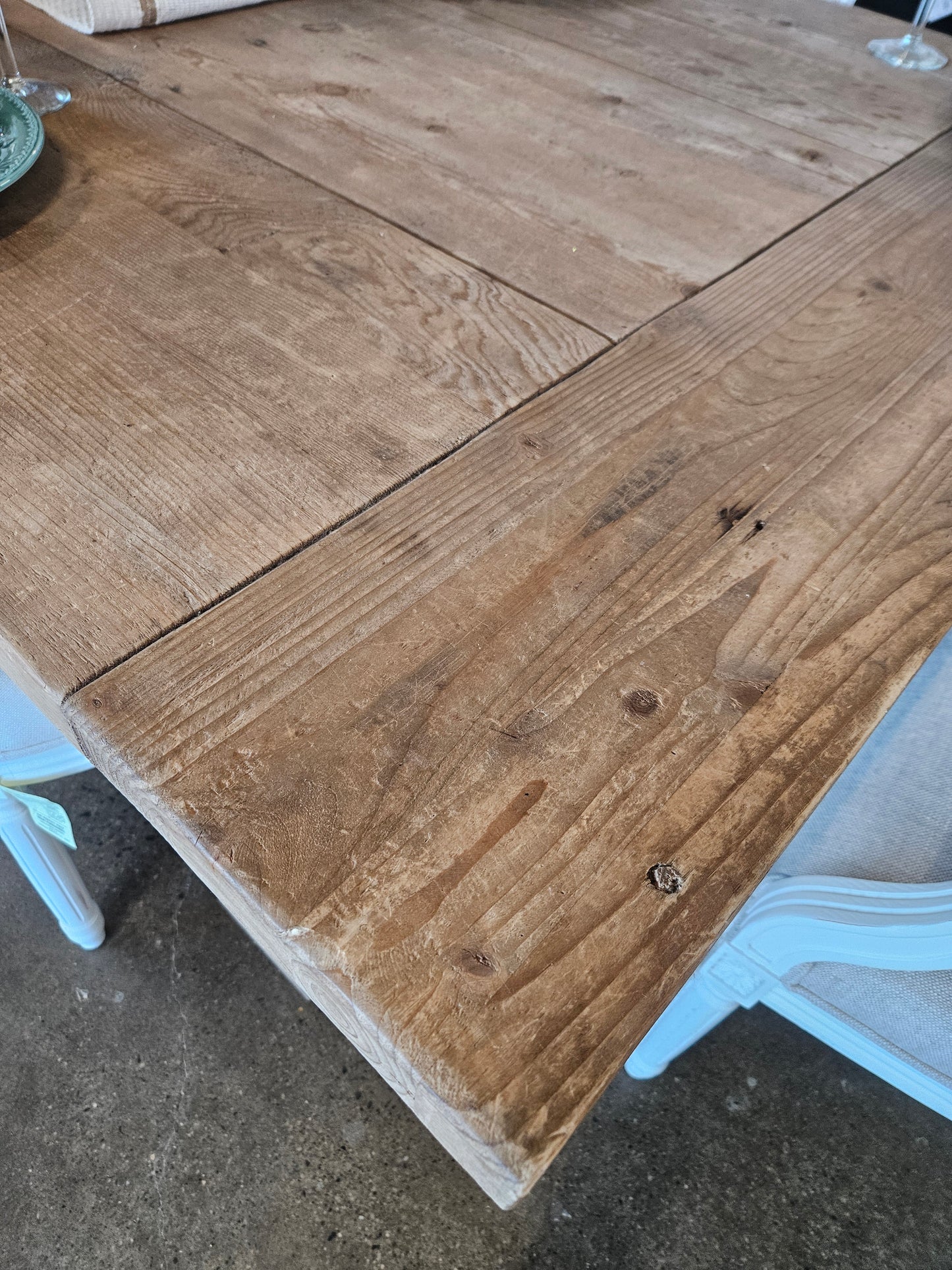 RH natural plank wood dining room table