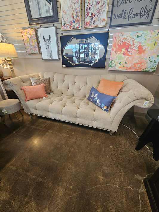 Thomasville Ella tufted sofa beige