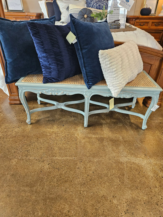Blue Distressed Bench
