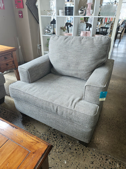 Gray tweed matching sofa and chair