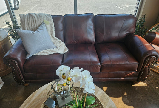 Noble Brown Leather Sofa