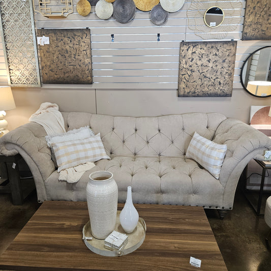 Thomasville Ella tufted sofa beige