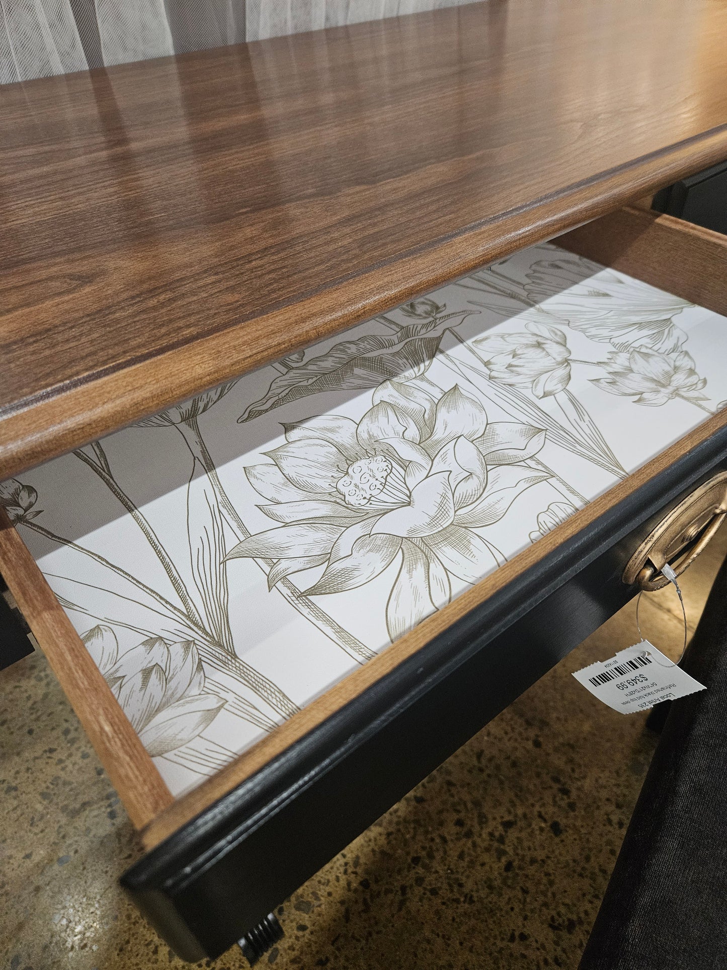 Refinished black fold top desk