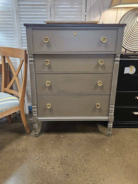 Soft Brown Painted Dresser w/ Gold Pulls