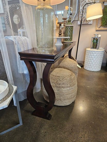 Dark Console Table W/Curved Legs