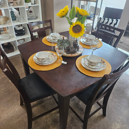Wooden hightop table with 4 chairs