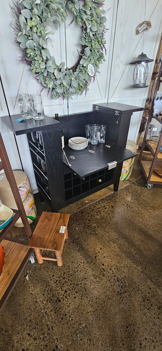 Black Crate and Barrel Bar Cart
