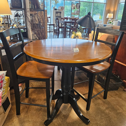 36" high top table with 2 chairs