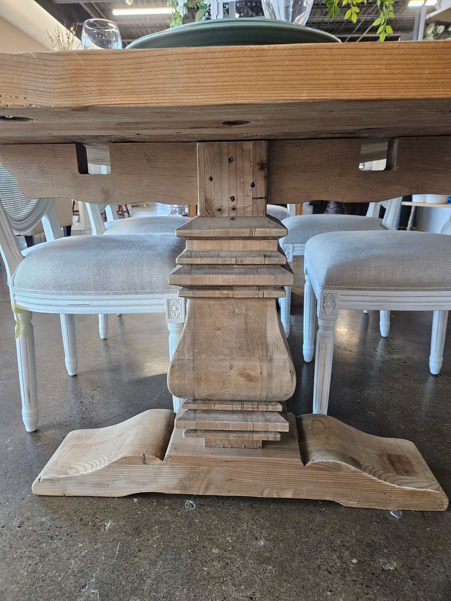 RH natural plank wood dining room table