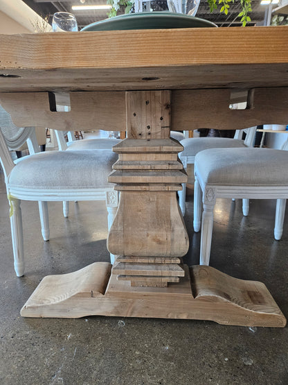 RH natural plank wood dining room table