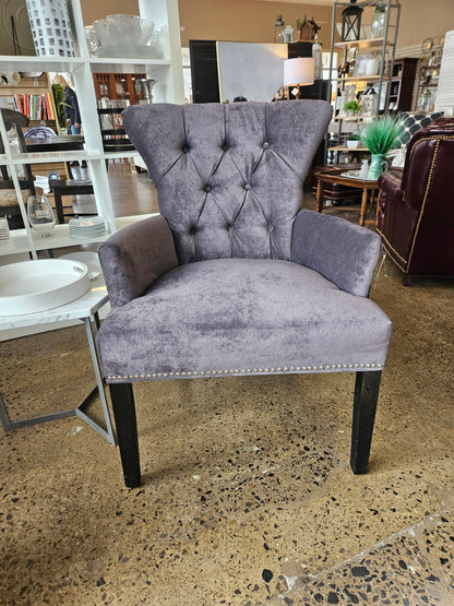 Arhaus Desk Chair Gray Nailhead Trim