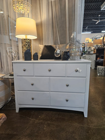White Dresser with silver pulls