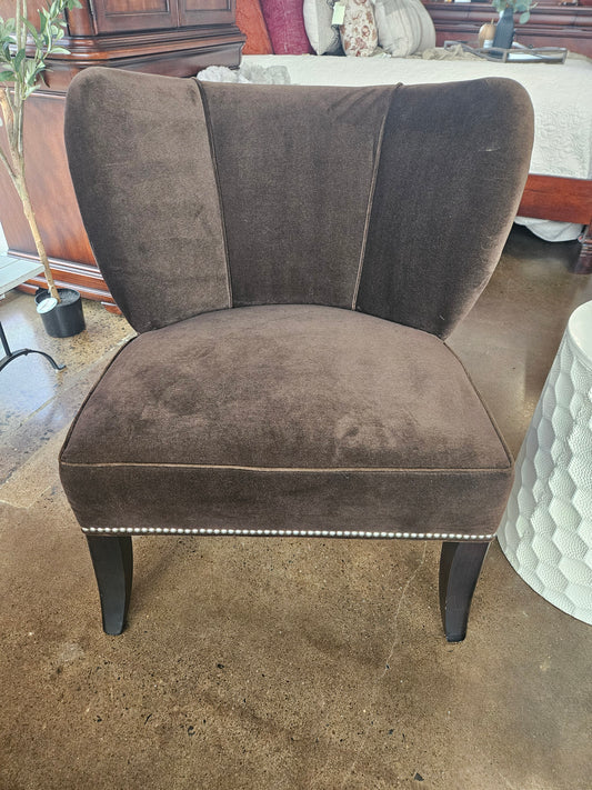 Chocolate Nailhead Trim Accent Chair
