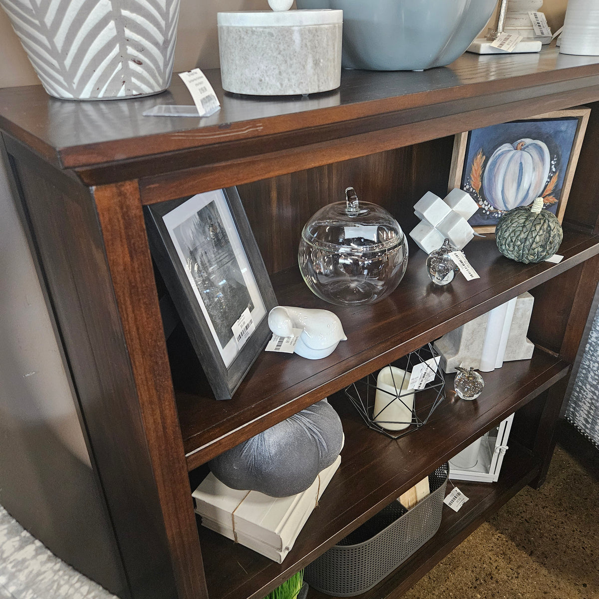 Dark Brown Wood Tone Bookcase