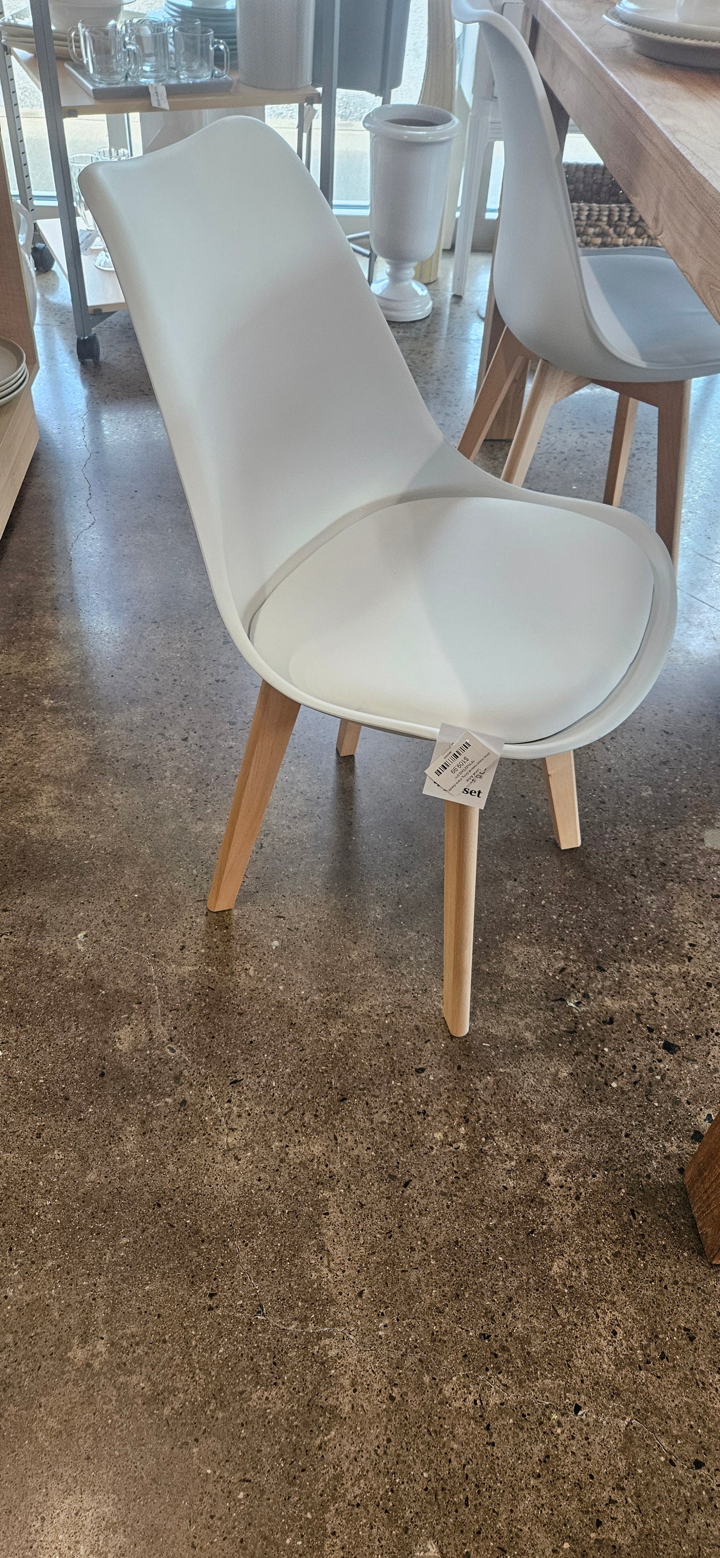 White mixed material dining chairs (Setof4)