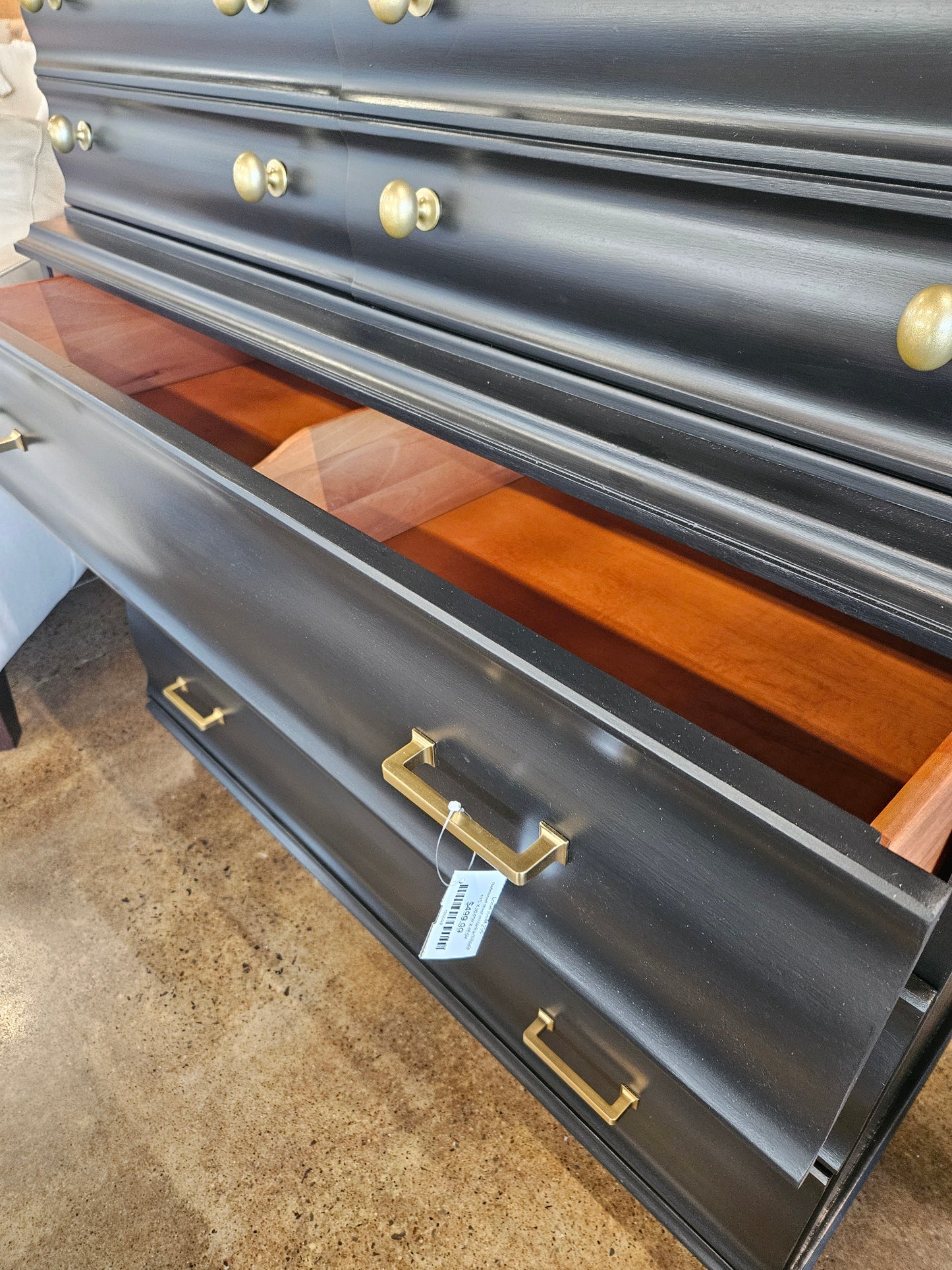 Refinished chest in black w/Wheels