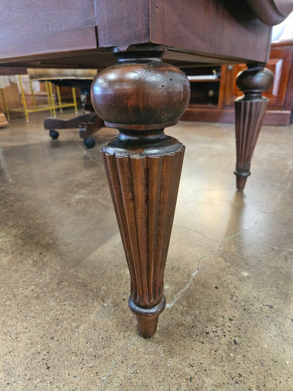 Ethan Allen Wooden Executive Desk with Drop-Leaf Wings