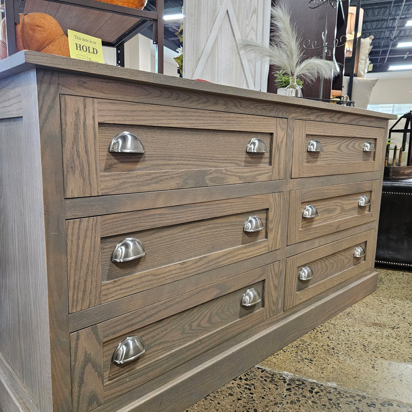 Gray washed 6 drawer dresser