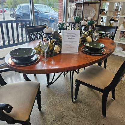 Arhaus Copper Table w/Black Iron Base