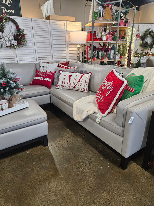 Violino Gray 4 piece leather sectional